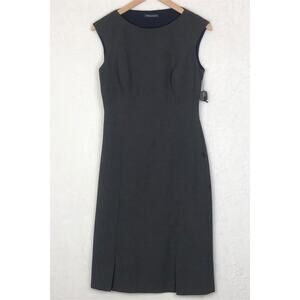 NWT‎ TAHARI Midi Sheath Dress Sz 6 Gray Sleeveless Lined Side Zip Business USA